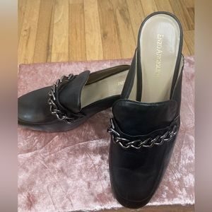 NEW!!! Enzo Angiolini Women’s Gilian Leather Heeled Mules Size 8.5 Black
